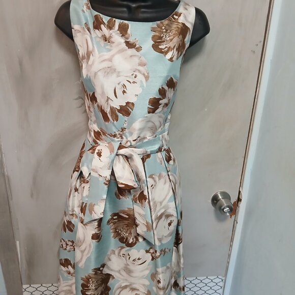 J.Howard Aqua Retro Floral Dress - Picture 9 of 10